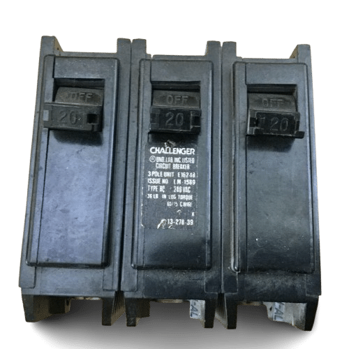 Challenger E16248 20 Amp Three-Pole Circuit Breaker